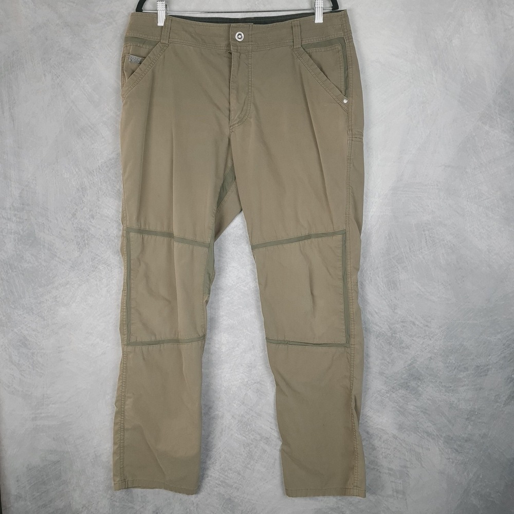 Kuhl Free Radikl Pants Mens 36 Green Canvas Stretch Hiking Outdoor Nylon
